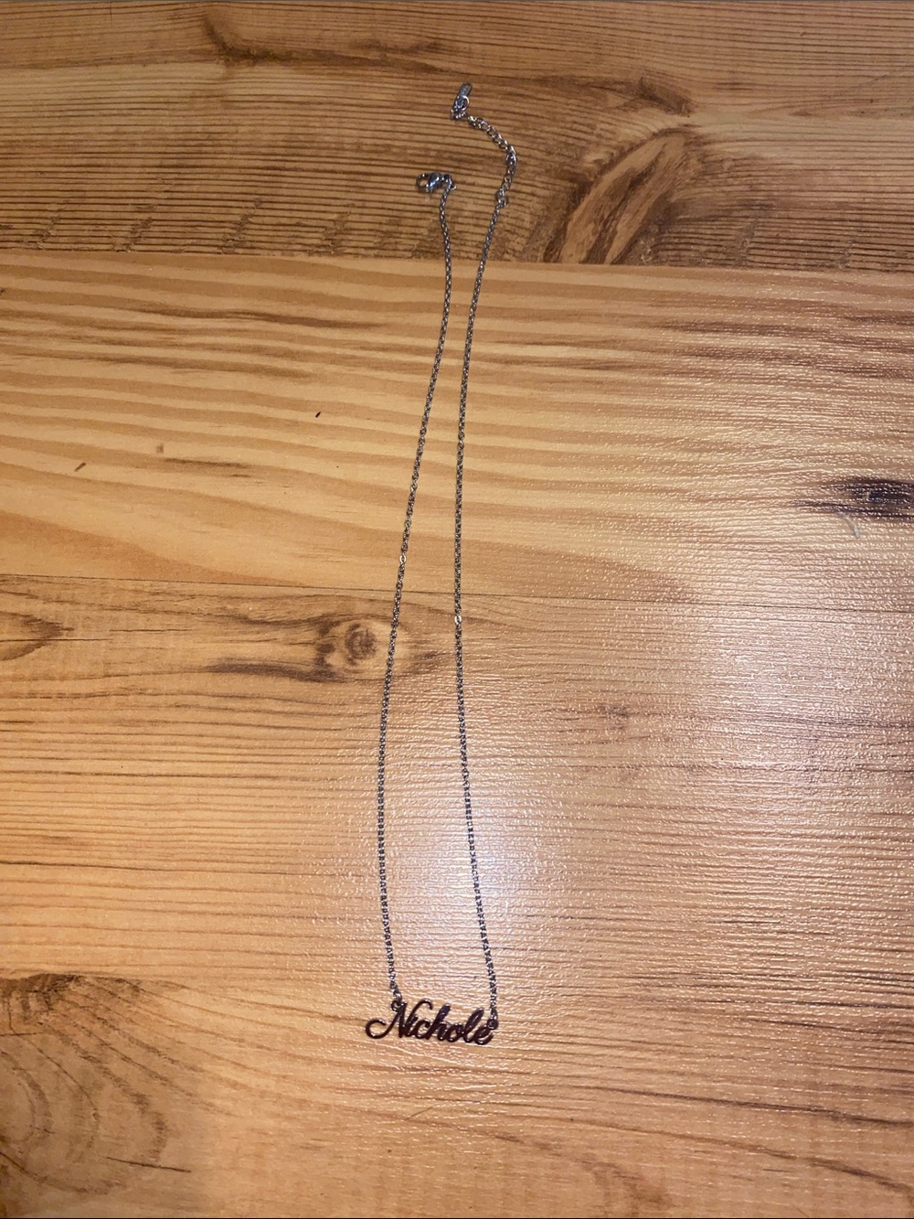 Personalized Script Name Necklace - Silver "Nichole"